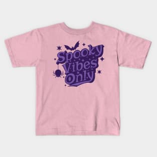 Spooky Vibes Only Retro Purple Halloween Kids T-Shirt